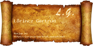 Lőrincz Gertrúd névjegykártya